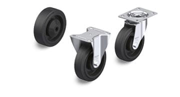 POEV hjul och länkhjul i elastiskt massivgummi ”Blickle EasyRoll”