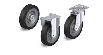 SE hjul och länkhjul i elastiskt massivgummi ”Blickle EasyRoll”